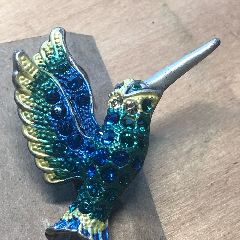 - Hummingbird Rucinni Swarovski Crystal & Rhinestone Brooch - Picture 10 of 16